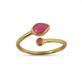 Pink Ruby  Ring Gold Vermeil