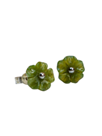 Aventurijn Bloem Oorknopjes - Sterling Silver