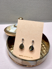 Labradorite Silver Plated Earstuds / Edelsteen Oorstekers