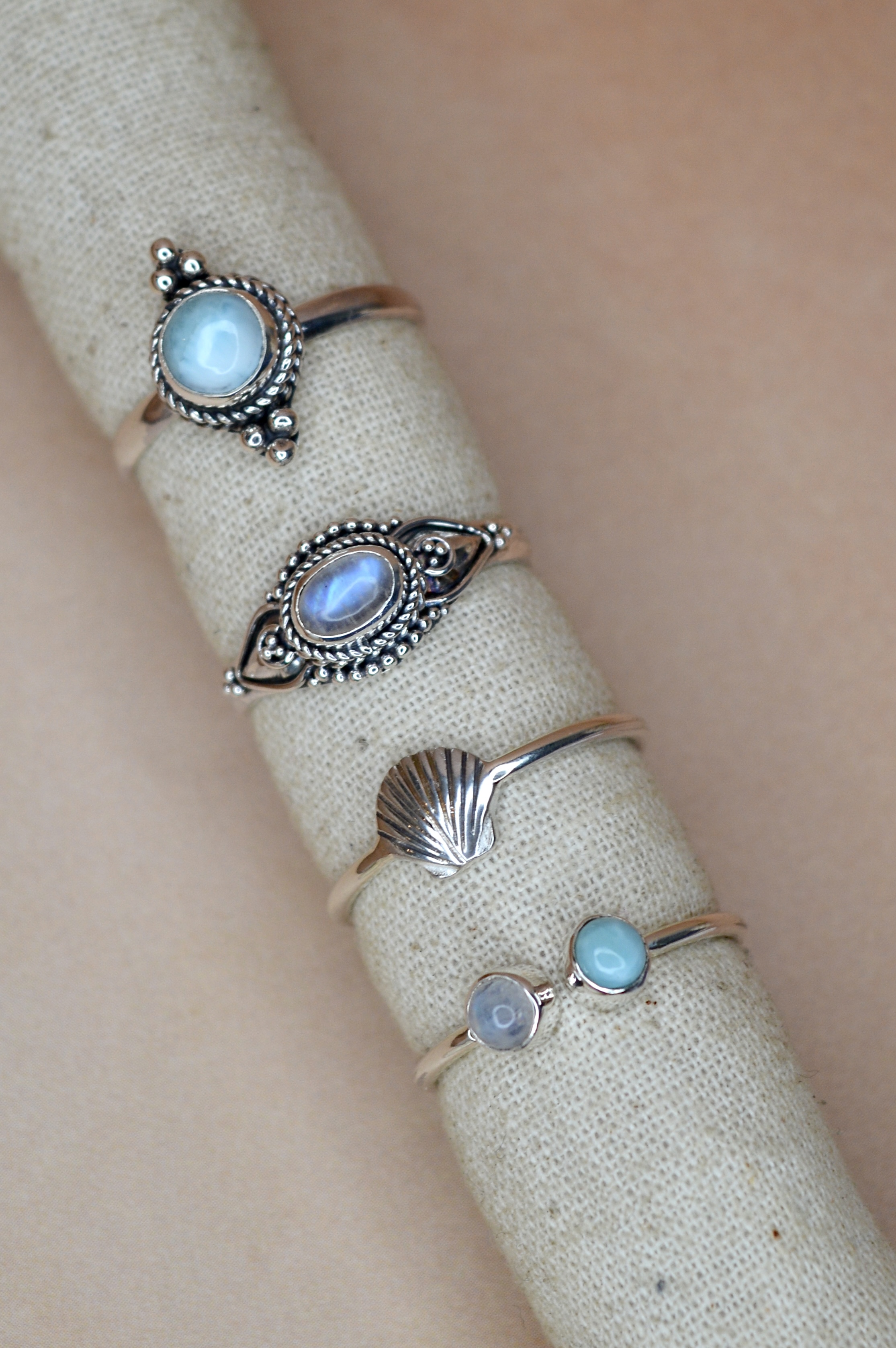 Oval Moonstone Nusa Ring Sterling Silver