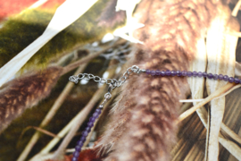 Amethyst Beaded Necklace Sterling Silver
