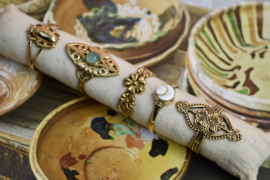 Chalcedoon Filigree Ring - Brass