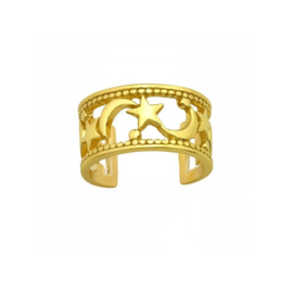 Moon & Stars Earcuff Gold Vermeil