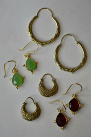 Seraya Prehnite Earrings Gold Plated