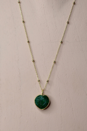 Gesneden Robijn Hart Ketting - Gold Plated