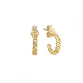 Half Hoop Chain Studs Gold Vermeil