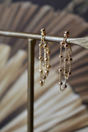 Gold Plated Chain Earstuds / Oorstekers
