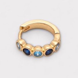 Blue Zircon Hoop Gold Plated