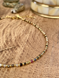 Mixed Gems Anklet Gold Enkelbandje