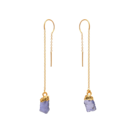 Rocky Tanzanite Gold Vermeil Earchains