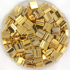 Miyuki Tila's 5 x 5 mm 24KT Plated Gold 191
