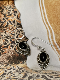 Black Onyx Boho Earrings Sterling Silver Oorbellen