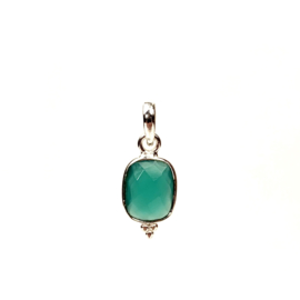 Green Onyx Small Dots Sterling Silver Pendant