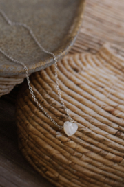 Moonstone Heart Necklace Sterling Silver