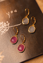 Ruby Earrings Gold Vermeil Oorbellen