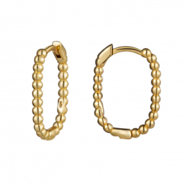 Dotted Rectangle Hoops Gold Vermeil Oorbellen