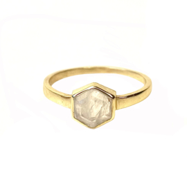 Hexagon Moonstone Ring Gold Vermeil / Muja Juma