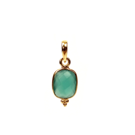 Green Onyx Small Dots Gold Vermeil Pendant