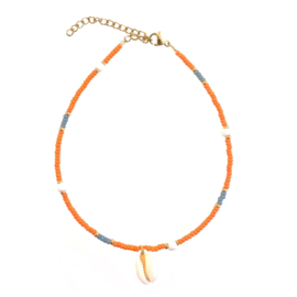 Shell Orange Anklet / Enkelbandje