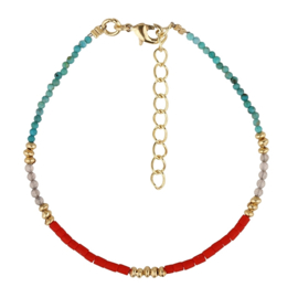 Multi Stone Gold Vermeil Bracelet Turquoise / Armband