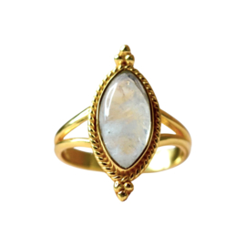 Moonstone Star Gazer Ring Gold Vermeil