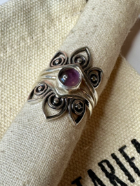 Lotus Ring Amethist Sterling Silver