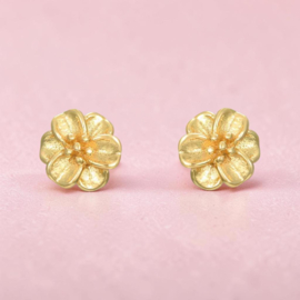 Sakura Oorstekers - Gold Vermeil