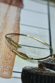 Feather Bangle Brass