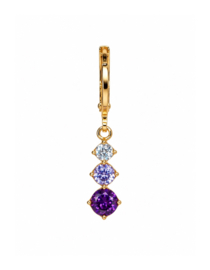 Purple Ombre Drop Oorbel  - Gold Plated