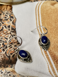 Lapis Boho Earrings Sterling Silver Oorbellen