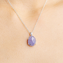 Tanzanite Necklace Sterling Silver