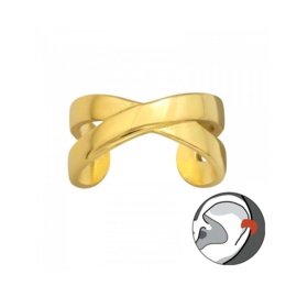 Cross Ear Cuff Gold Vermeil