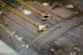 Saturn Black Necklace Gold Vermeil
