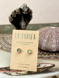 Labradorite Studs Gold Vermeil