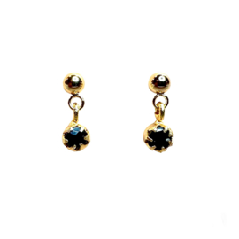 Black Onyx Earstuds Gold Plated / Edelsteen Oorstekers