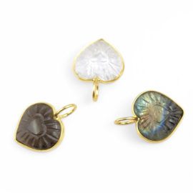 Gemstone Heart Pendant Gold Vermeil