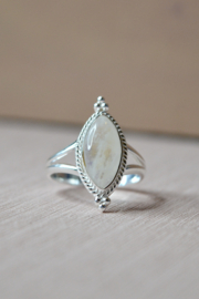 Moonstone Star Gazer Ring Sterling Silver