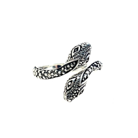 Double Headed Snake Ring Sterling Silver