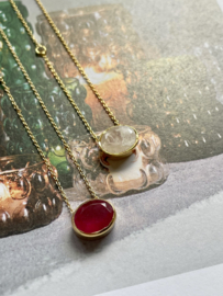 Oval Ruby Necklace Gold Vermeil