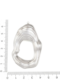 Organic Oval Bedel - Stainless Steel Zilver