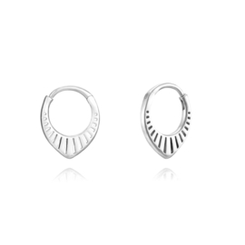 Carved V Hoops Sterling Silver Oorbellen