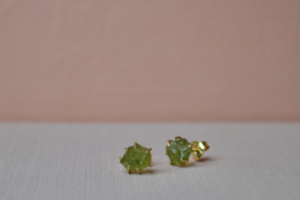 Rocky Peridot Oorstekers - Gold Vermeil