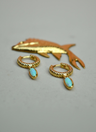 Blue Opal Oceane Earrings - Gold Plated