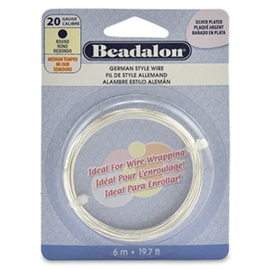 Beadalon Buigdraad 20 Gauge Round Silver Plated