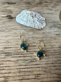 Armelle Moss Agate Gold Vermeil Earrings / Muja Juma