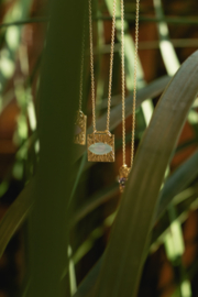 Turkish Eye Chalcedony Necklace Gold Plated