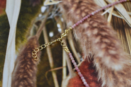 Rhodonite Beaded Gold Vermeil Necklace