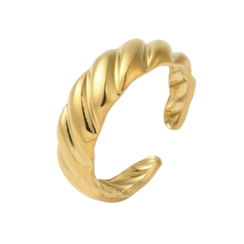 Twisted Ring - Stainless Steel Goud