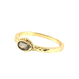 Labradorite Oval Crown Ring Gold Vermeil / Muja Juma
