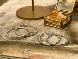 Dotted 30 mm Hoops Sterling Silver